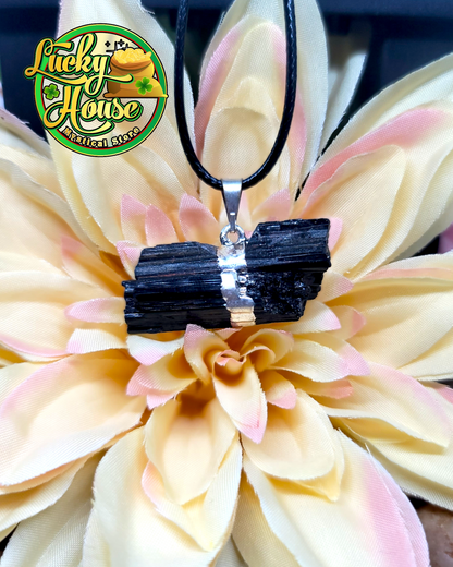 Black Tourmaline Rough Pendant