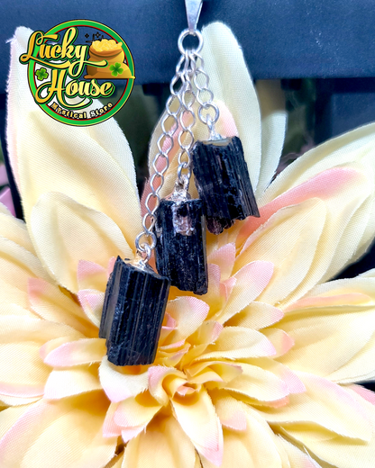 Black Tourmaline Triple Pendant