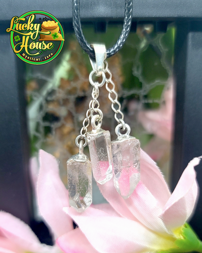 Clear Quartz Triple Pendant