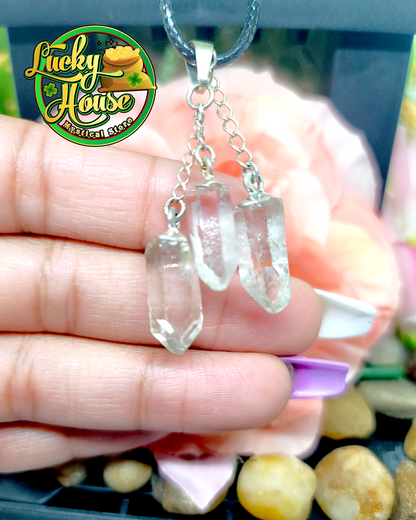 Clear Quartz Triple Pendant