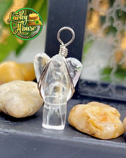 Clear Quartz Angel Pendant