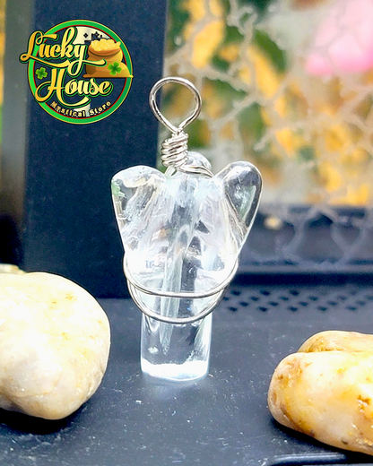 Clear Quartz Angel Pendant