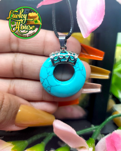 Turquoise Donut Pendant