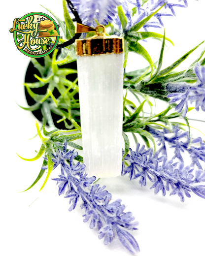 Selenite Gold Pendant