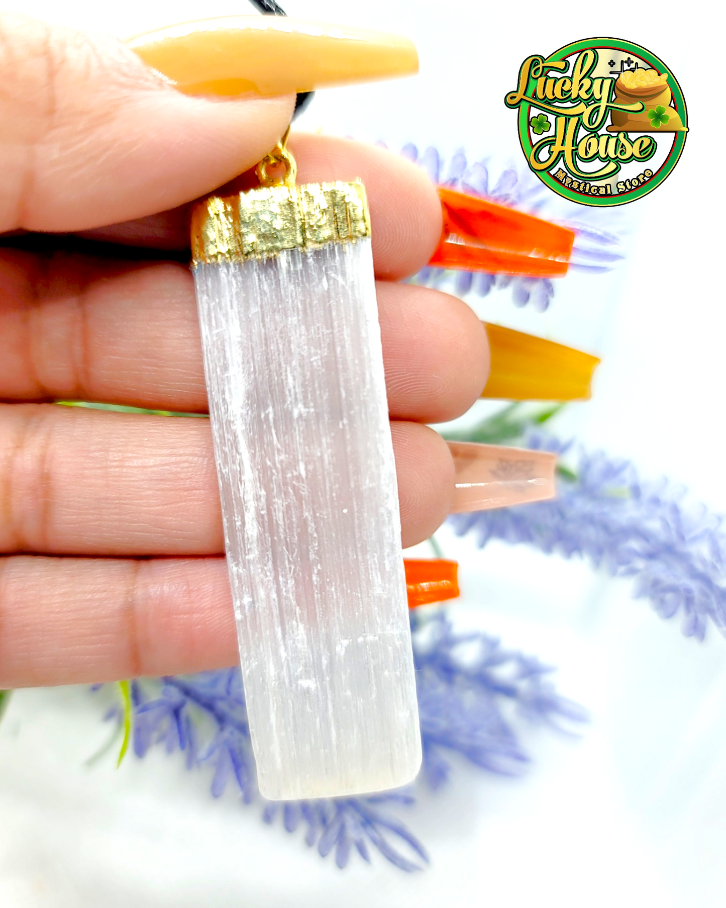 Selenite Gold Pendant