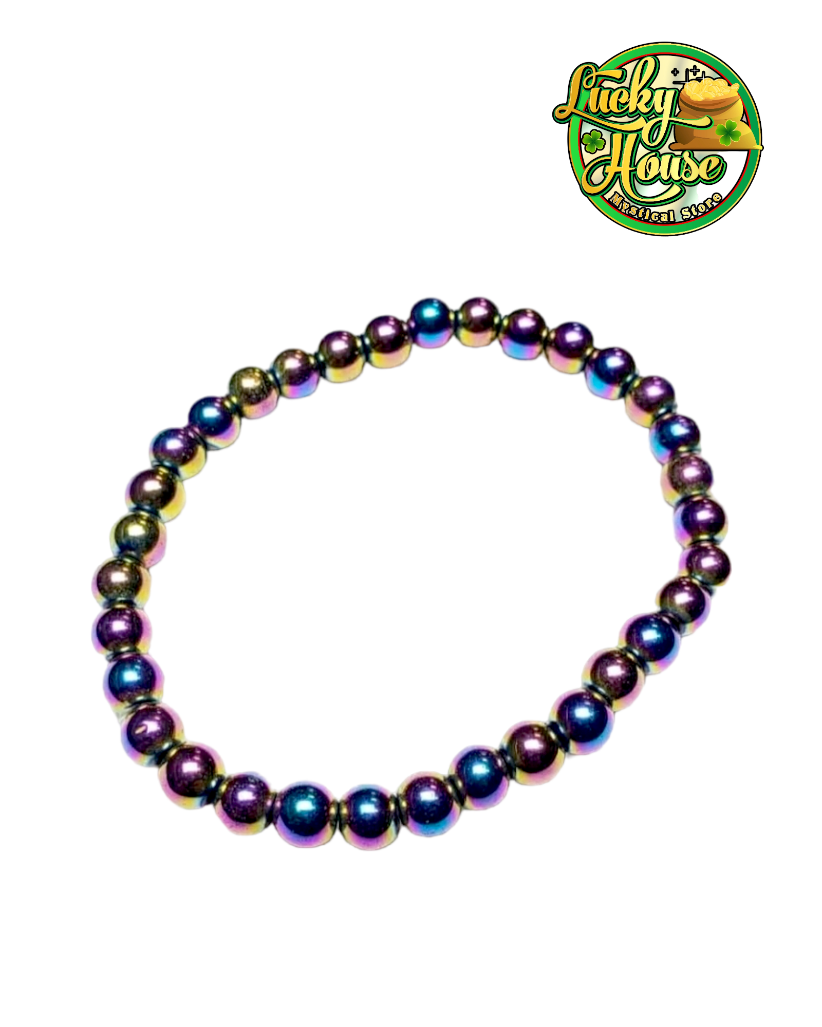 Rainbow Hematite Sphere Bracelet