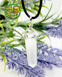 Selenite Double Point Pendant