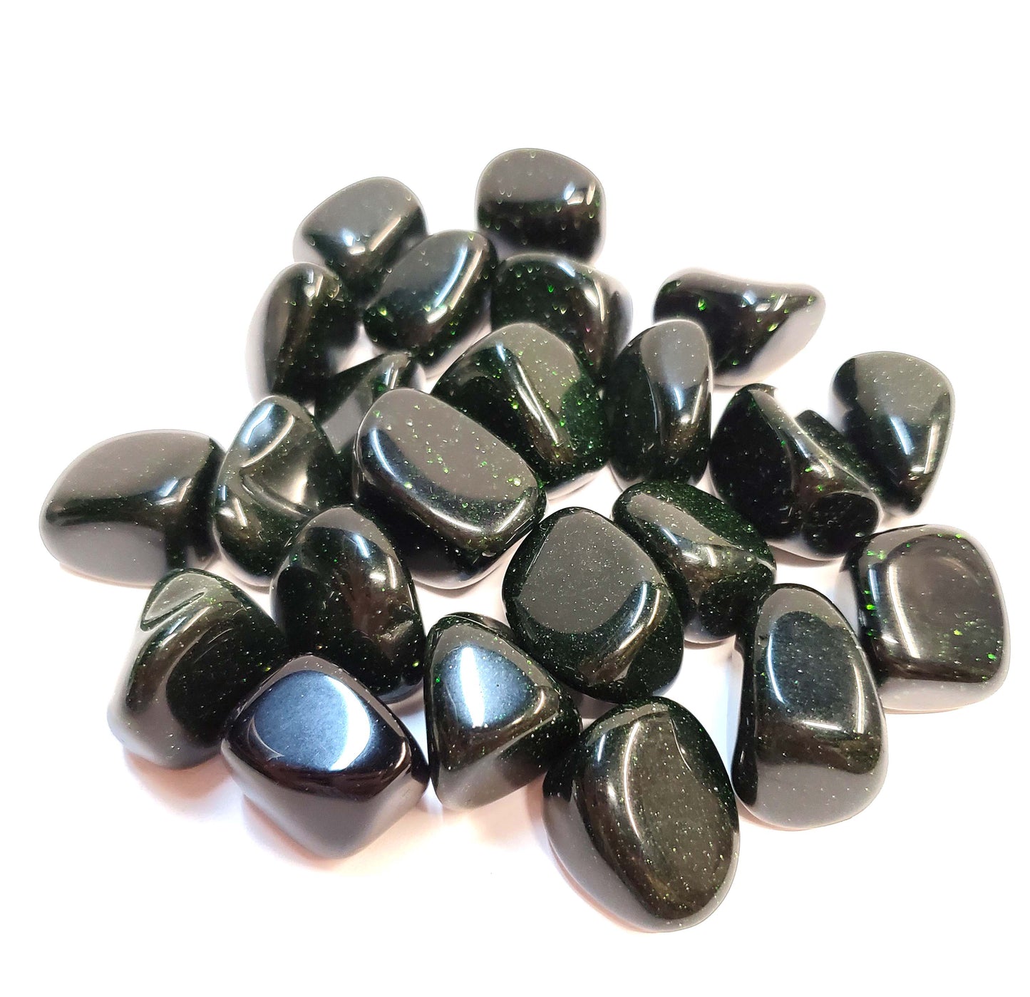 Green Goldstone Tumbled Stone