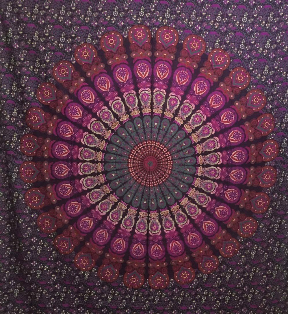 Tapestry Hippie Mandala Pink Blue