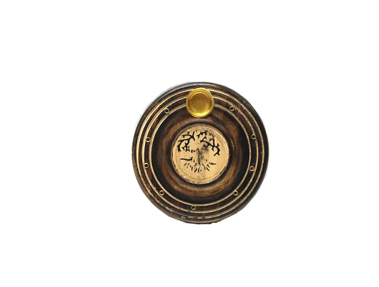 Wooden Round Incense / Cone Burner