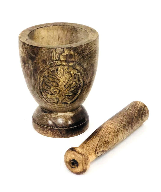 Wooden Mortar & Pestle