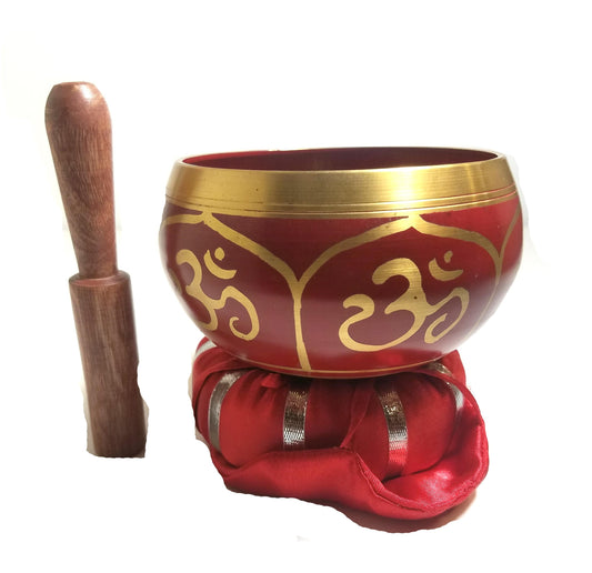 Red Om Singing Bowl