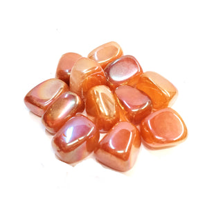 Tangerine Aura Quartz Tumbled Stone