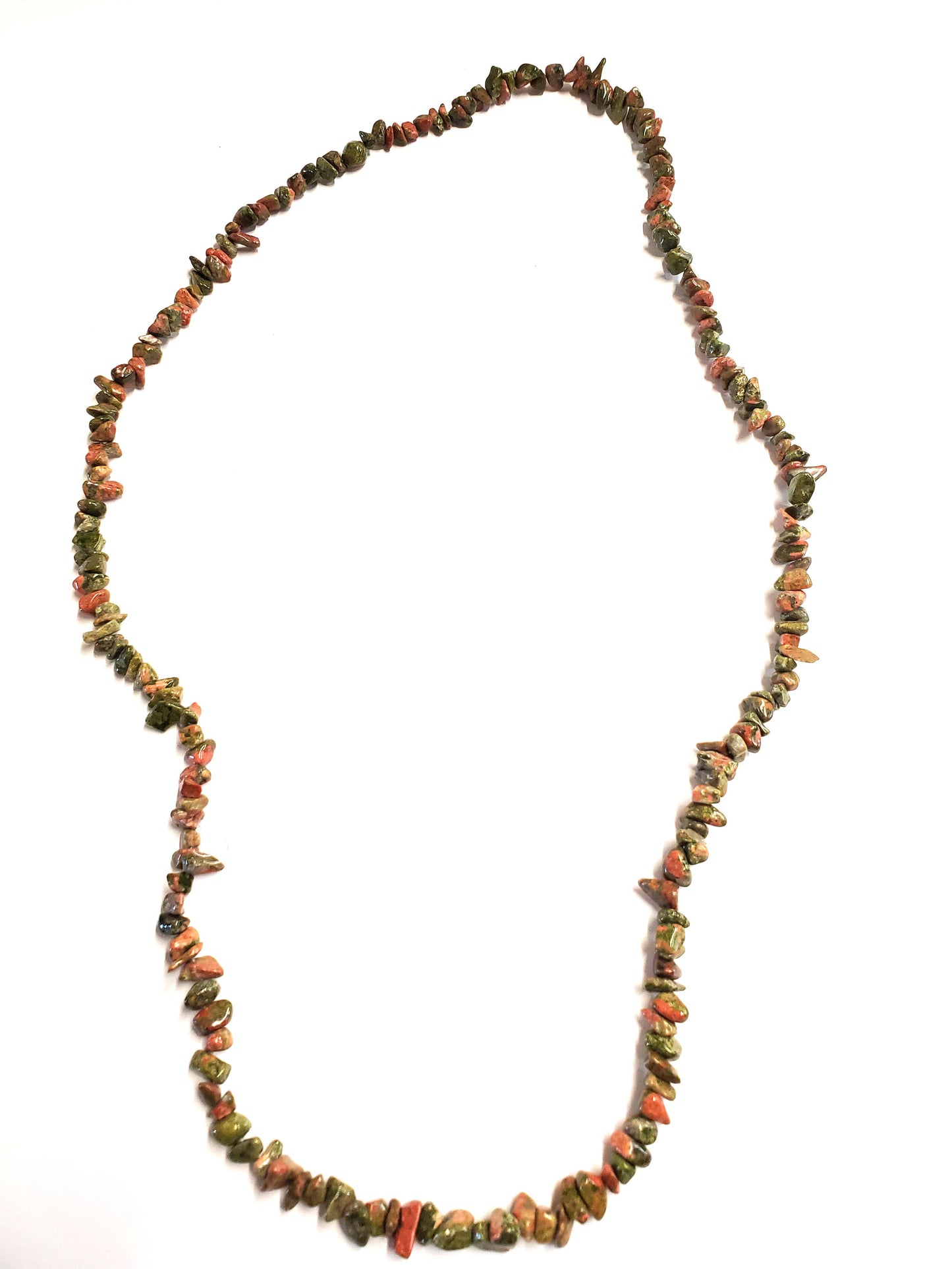 Unakite Jasper  Chip Necklace